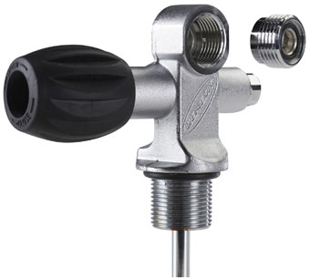 DIN valve with an adapter