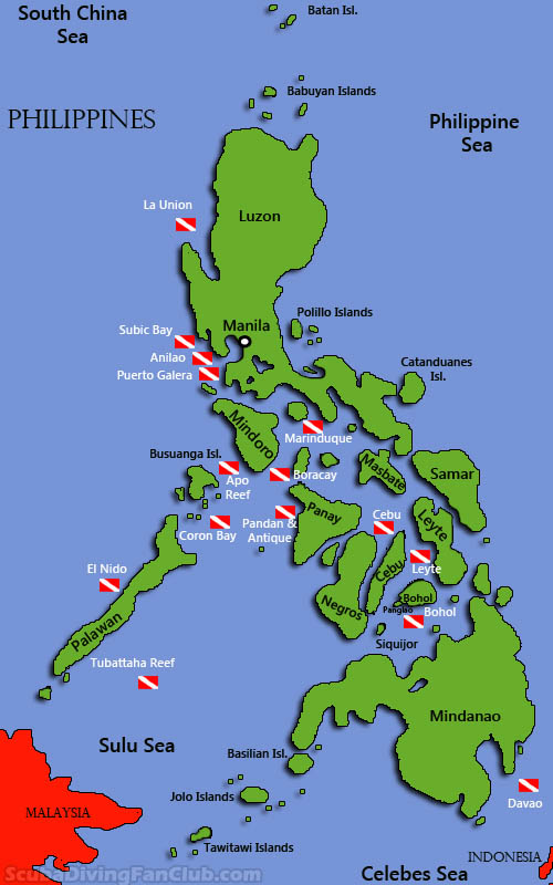  Philippines Diving map